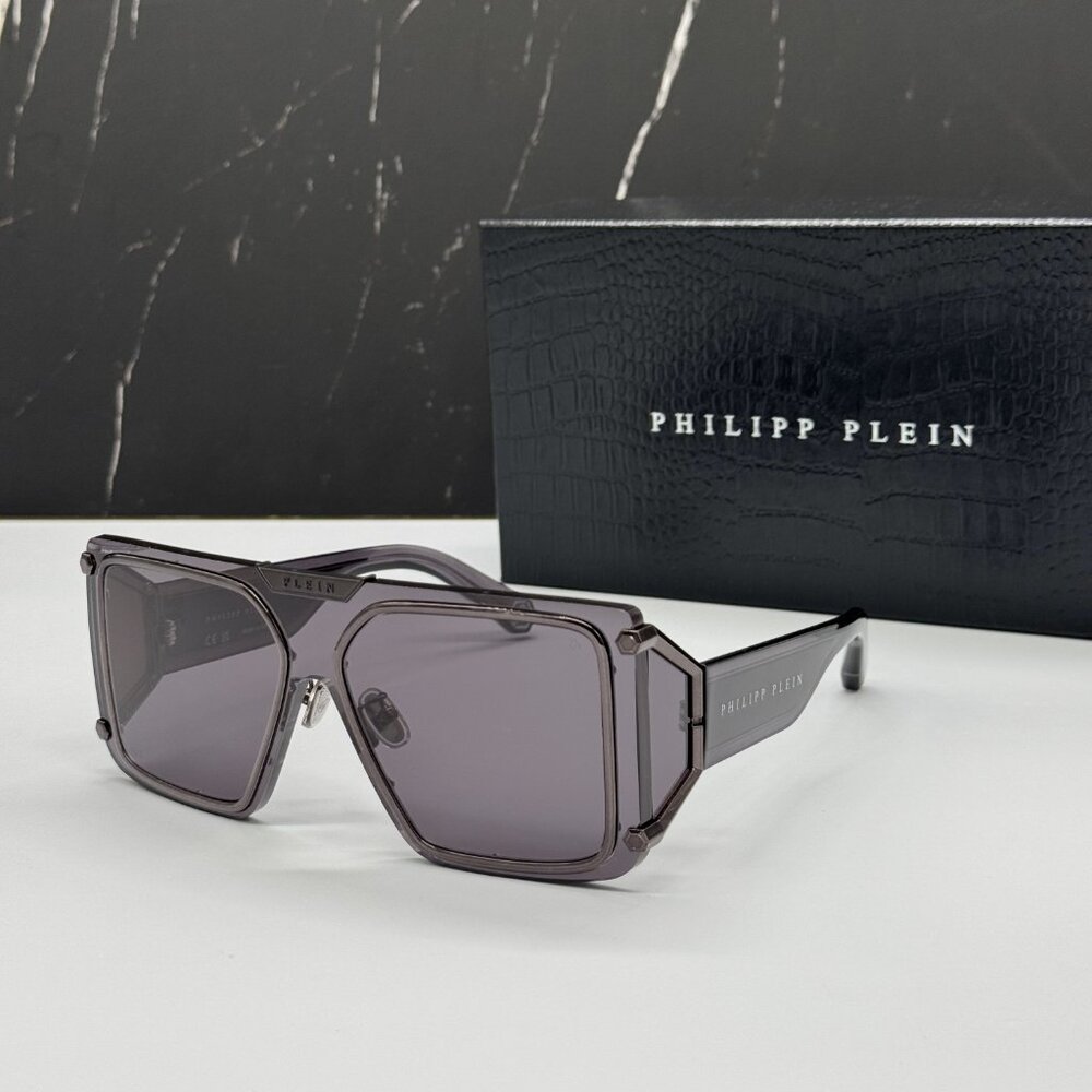 NEW SPP096M 0I86 PHILIPP PLEIN REVOLUTION BLACK UNISEX SUNGLASSES